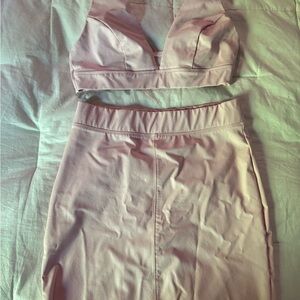Naked Wardrobe Pink Athletic Midi Pencil Skirt